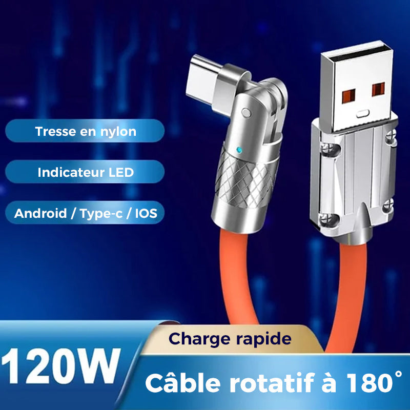 Lunesouri - Câble de Charge Rapide Rotatif à 180°