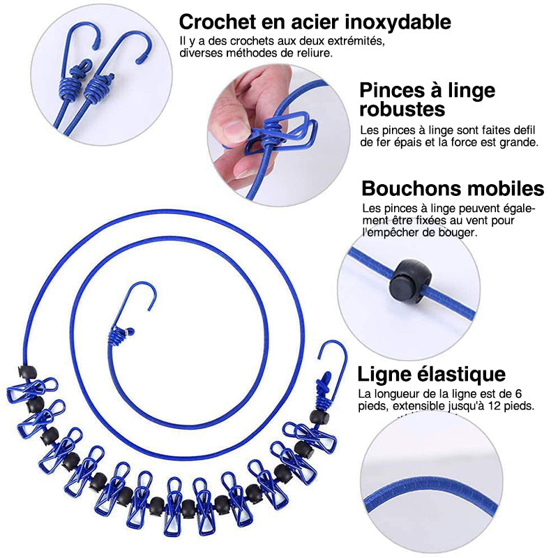 Lunesouri - Porte-vêtements de Voyage Élastique Portable