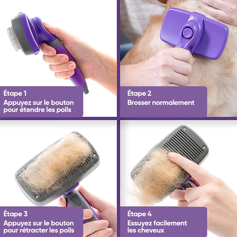 Lunesouri - Brosse autonettoyante pour chiens/chats