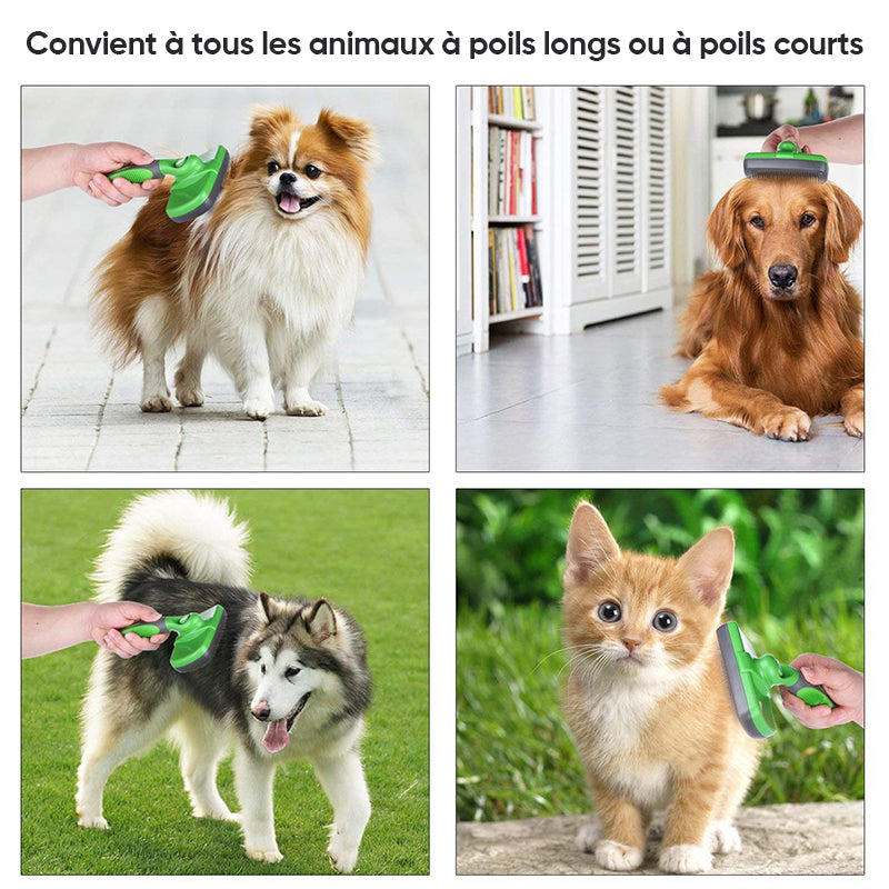 Lunesouri - Brosse autonettoyante pour chiens/chats