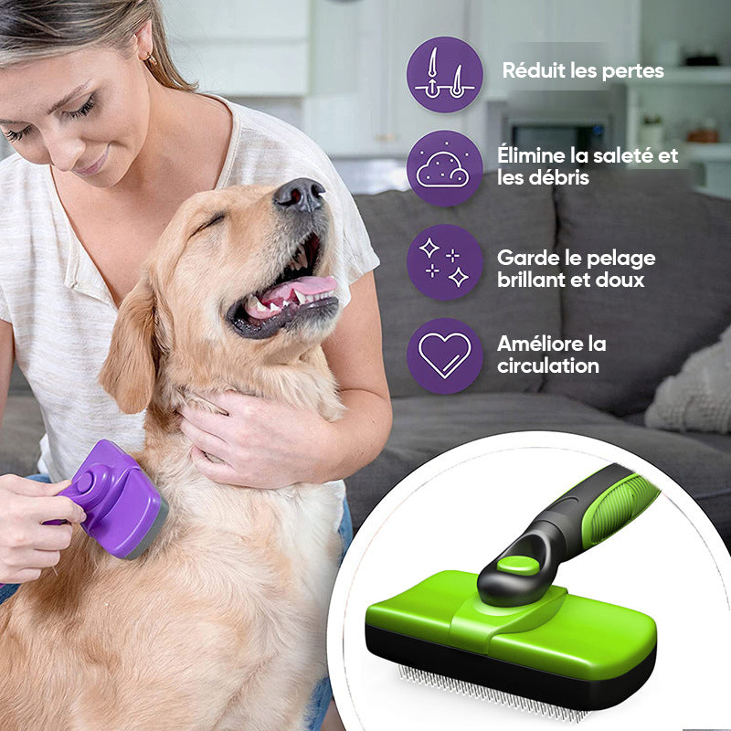 Lunesouri - Brosse autonettoyante pour chiens/chats