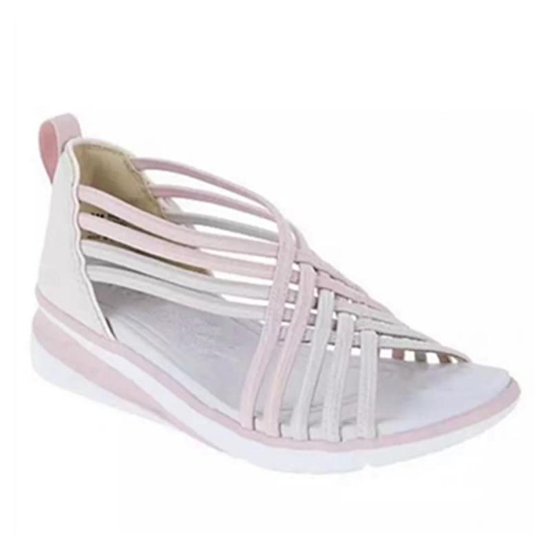 Lunesouri - Sandales Fishmouth tressées pour femmes Rose 43