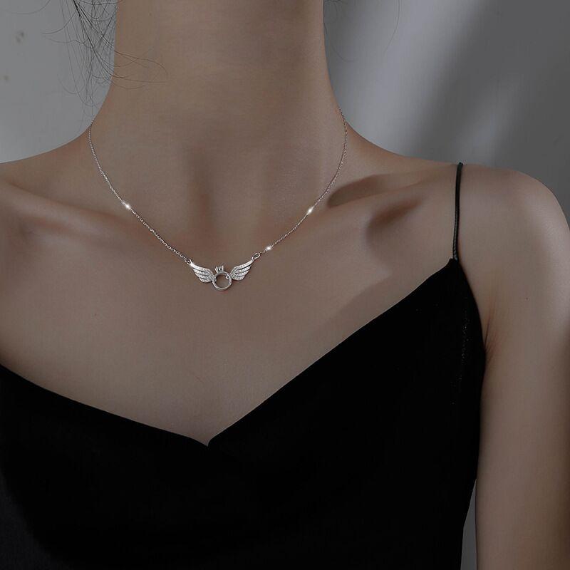 Lunesouri - Collier Aile D'ange En Argent Sterling