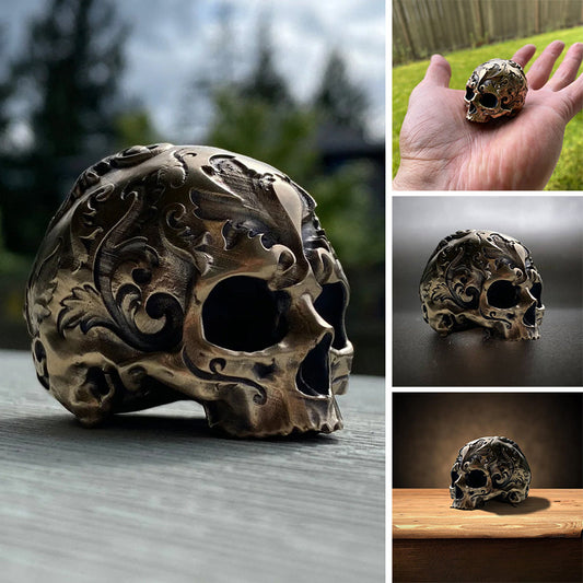 Bague tête de mort sculptée