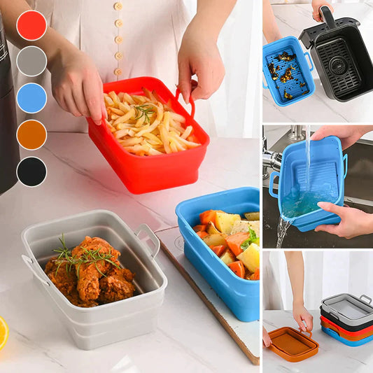 Lunesouri - Plateau de cuisson en silicone pour friteuse à air pliable