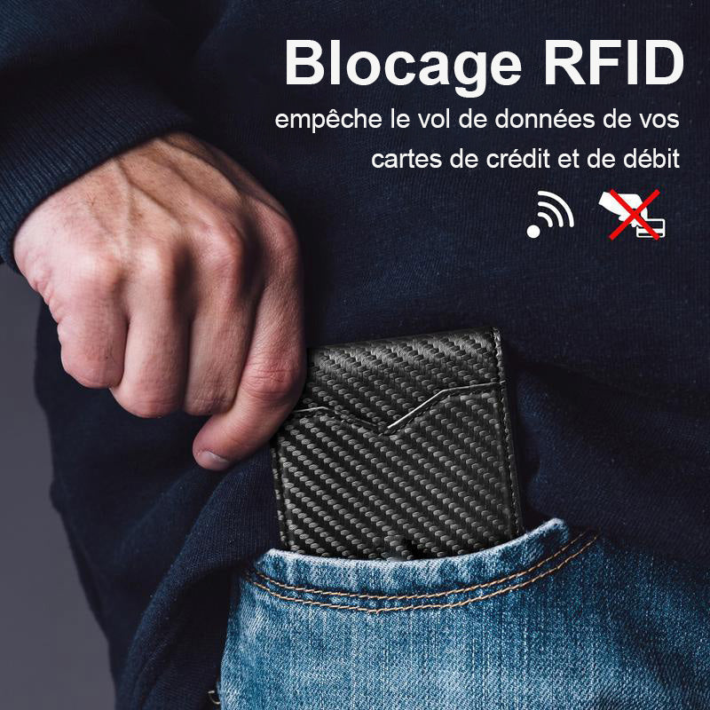 Cartera delgada para hombre con bloqueo RFID