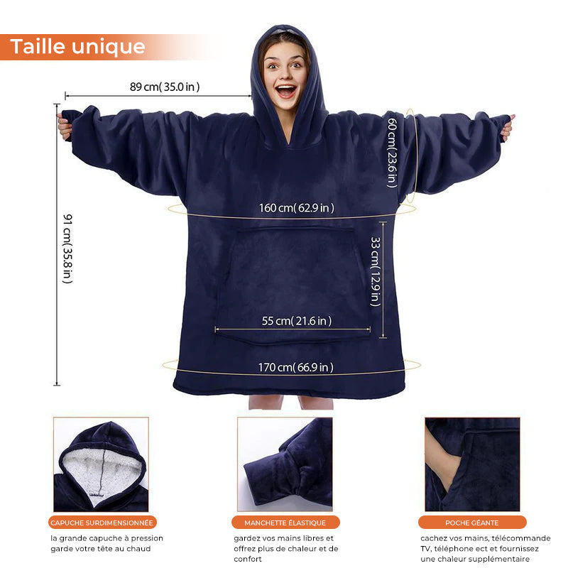 Lunesouri - Couverture à capuche confortable Sweat-shirt surdimensionné pour adultes et enfants