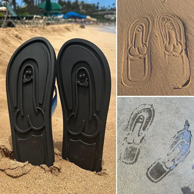 Unisex-Flip-Flops mit verstecktem Penis