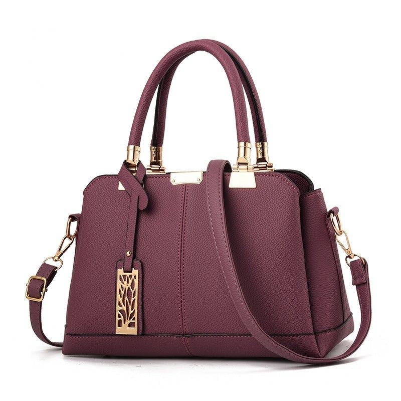 Lunesouri - Sac fourre-tout en cuir PU pour dames exquis Pourpre