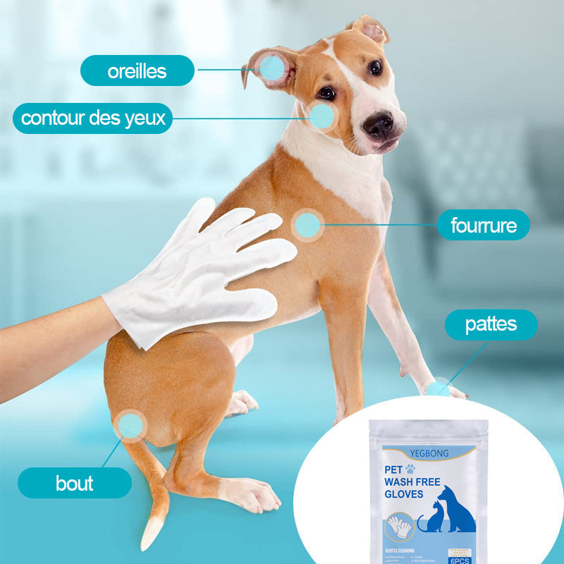 Lunesouri - Lingettes pour gants de toilettage pour animaux de compagnie