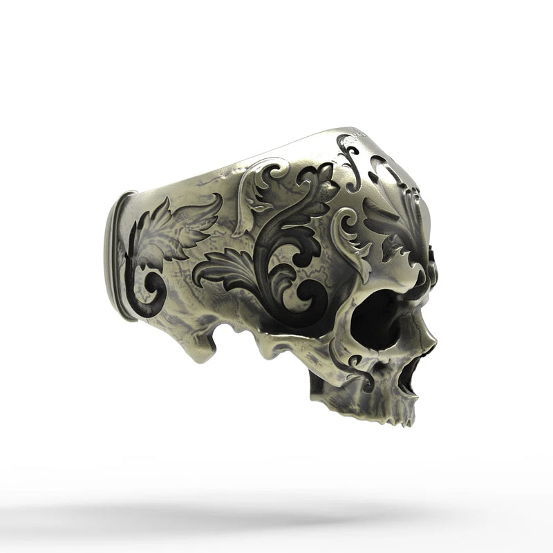 Bague tête de mort sculptée