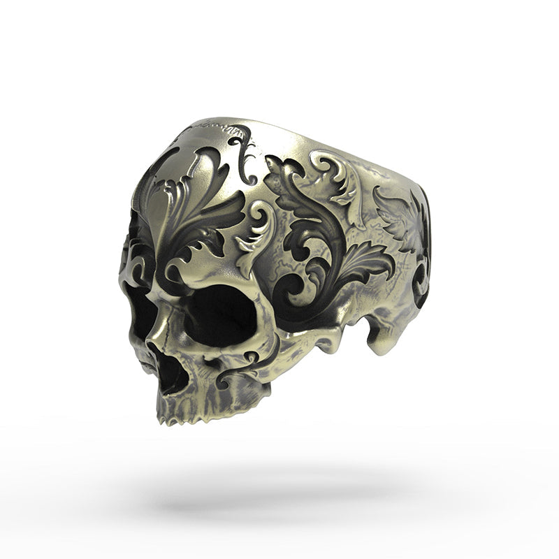 Bague tête de mort sculptée