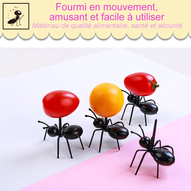 Lunesouri - Fourchettes à Fruits Mobiles de Fourmis Travailleuses (12 pièces)