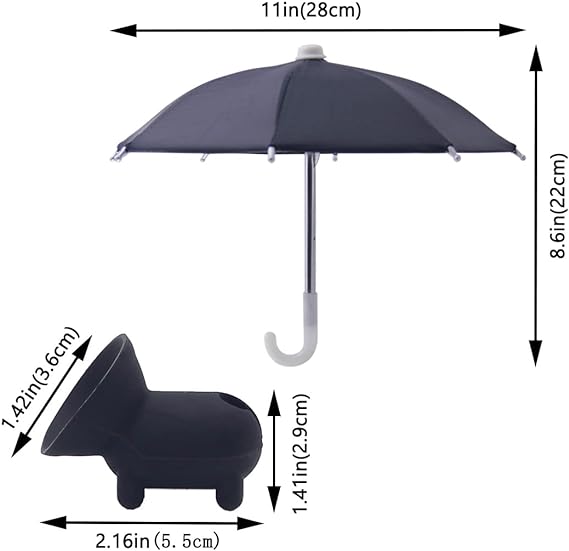 Guarda-chuva de telefone com ventosa para o sol 