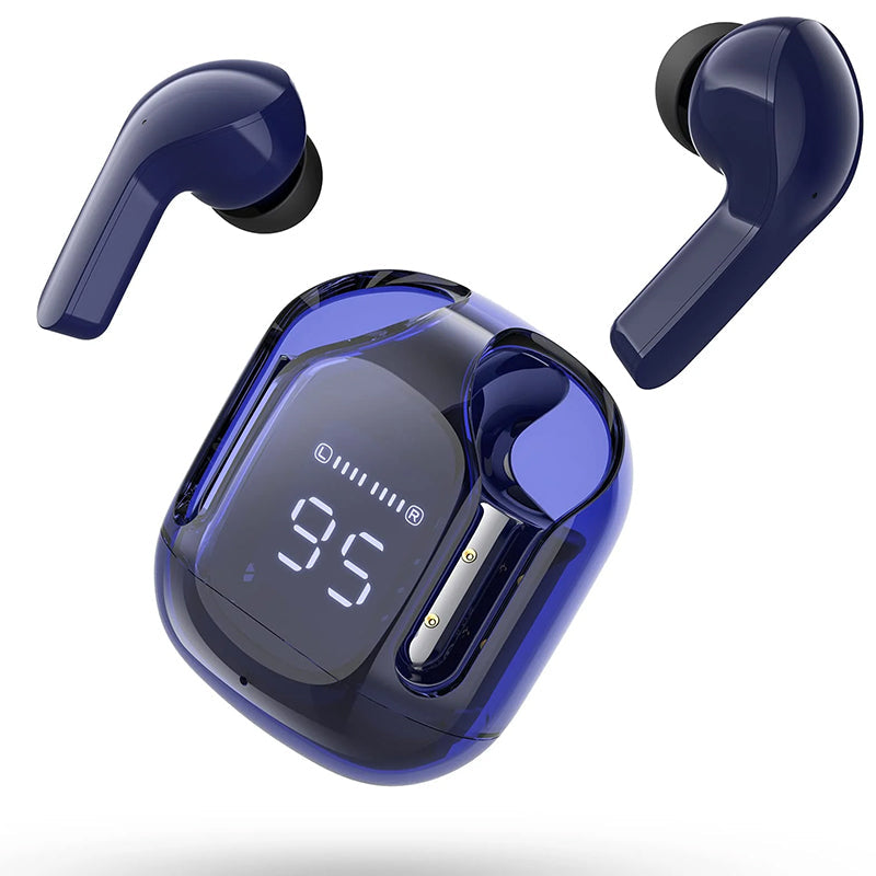 Lunesouri - Casque Bluetooth avec réduction de bruit ENC bleu foncé