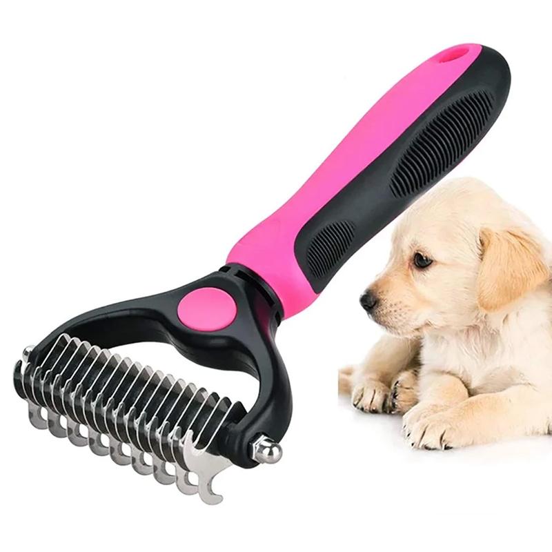 Lunesouri - Brosse de toilettage pour animaux de compagnie rose petit