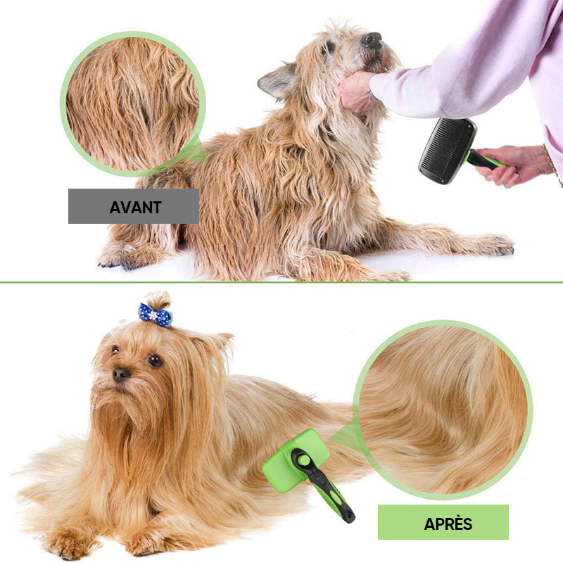 Lunesouri - Brosse autonettoyante pour chiens/chats