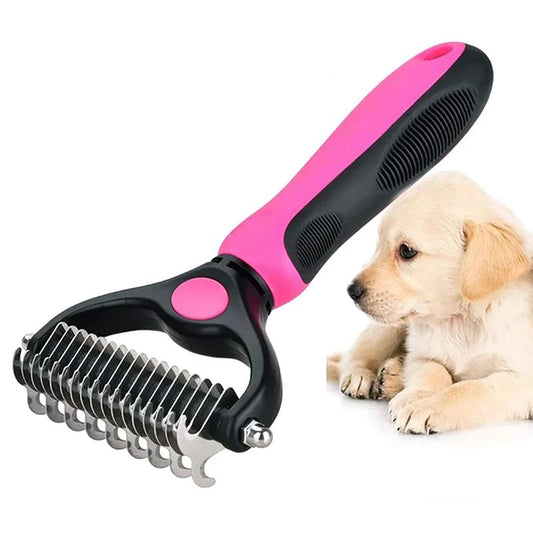 Lunesouri - Brosse de toilettage pour animaux de compagnie rose grand