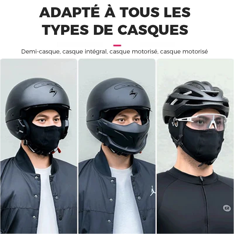 Lunesouri - Cagoule cycliste avec protection faciale en soie de glace