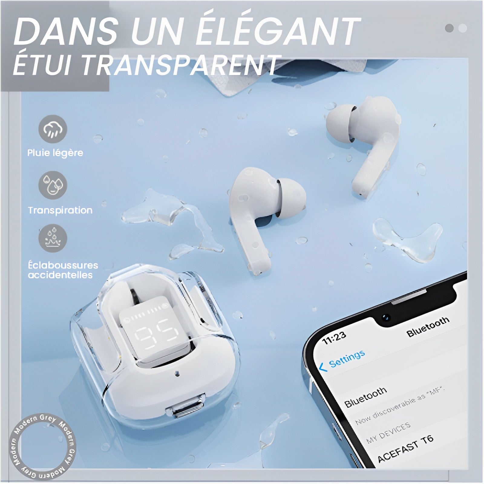 Lunesouri - Casque Bluetooth avec réduction de bruit ENC