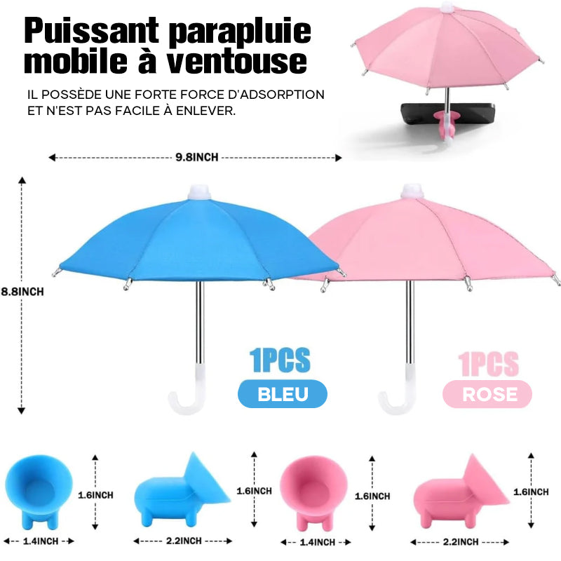 Guarda-chuva de telefone com ventosa para o sol 