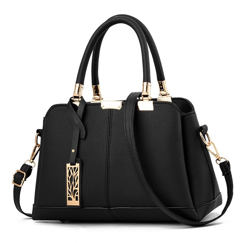 Lunesouri - Sac fourre-tout en cuir PU pour dames exquis Noir