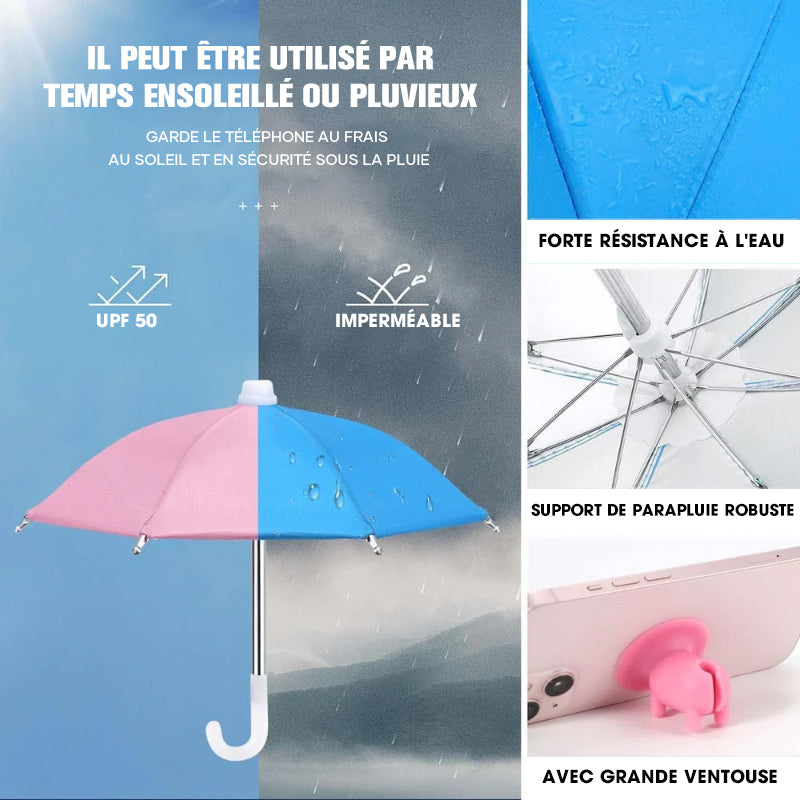 Parapluie de téléphone avec ventouse pour le soleil