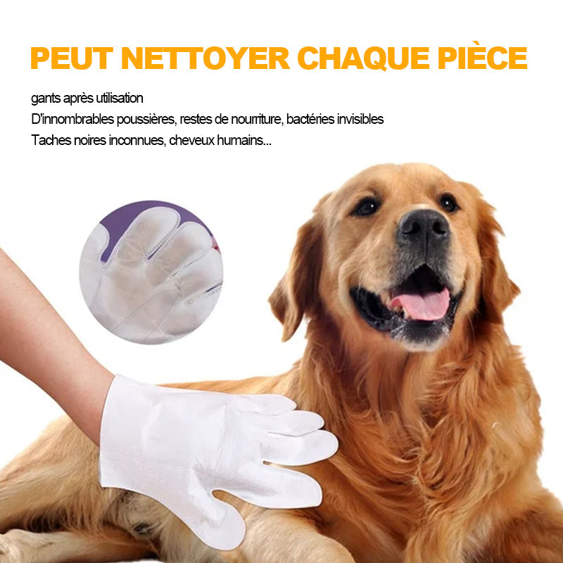 Lunesouri - Lingettes pour gants de toilettage pour animaux de compagnie