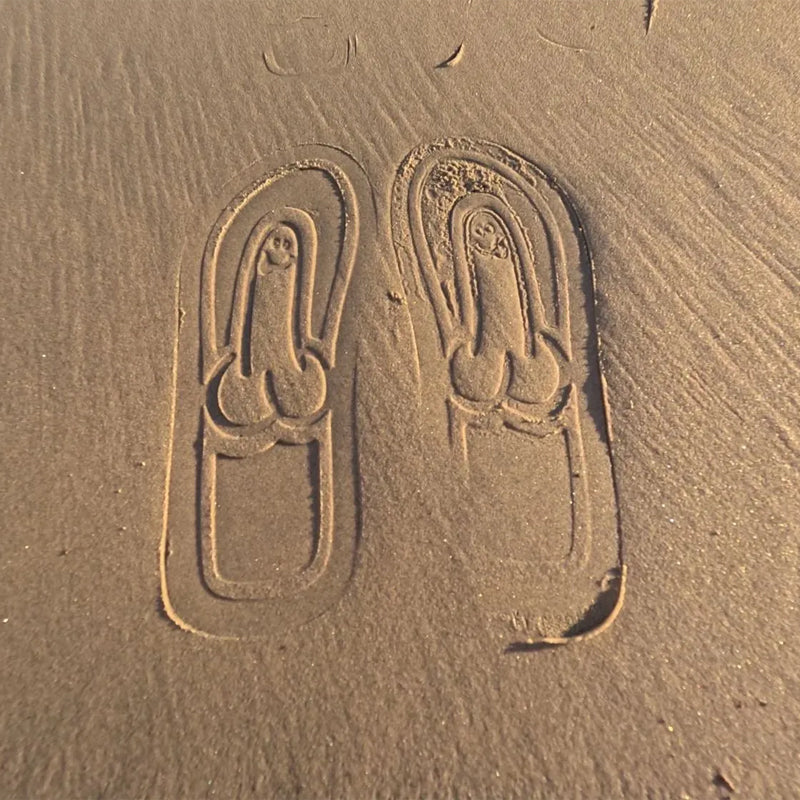 Unisex-Flip-Flops mit verstecktem Penis