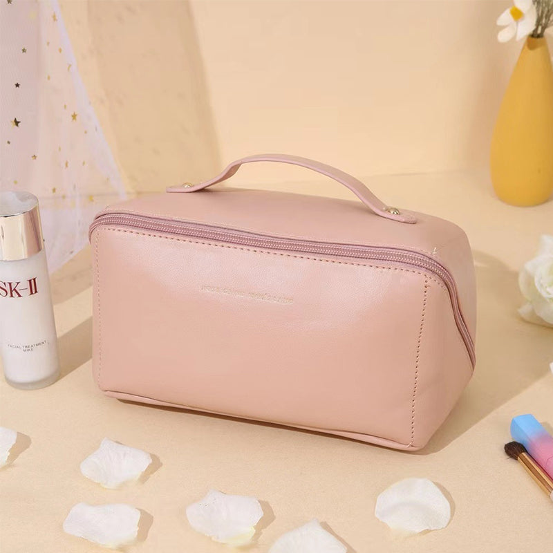 Lunesouri - Sac De Rangement Cosmétique De Voyage Portable En PU Rose