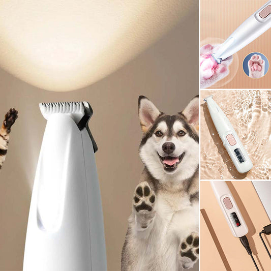 Cortapelos para mascotas con luz LED.